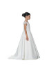 Beaded Cap Sleeves Ivory Satin Lace Gorgeous Flower Girl Dress